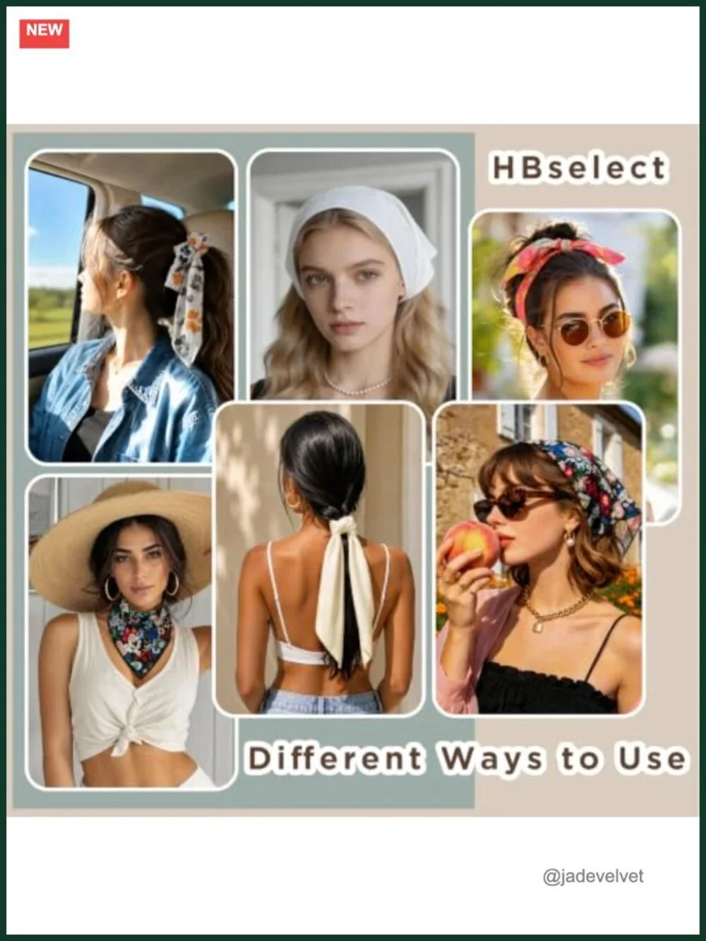 Tie-Back Triangle Head Scarf Bandanas Women Hair Accessories